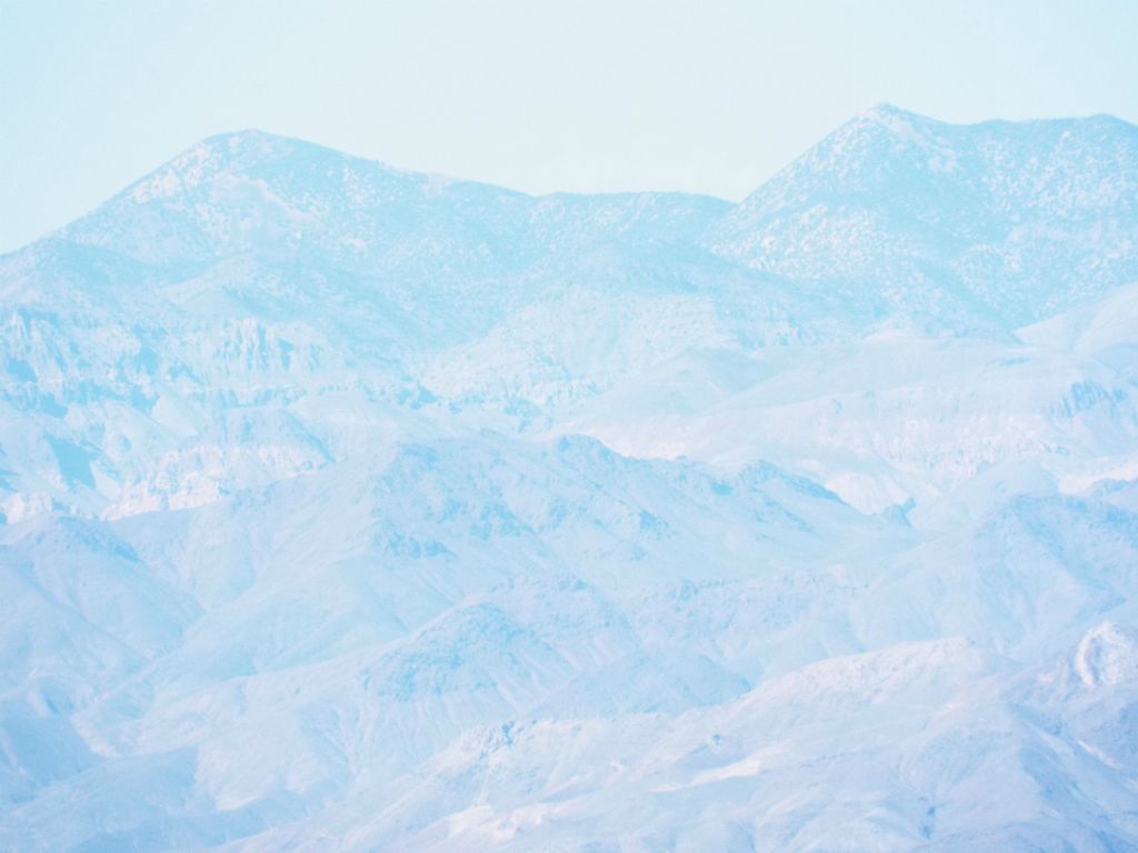 Far away in the Grapevines, we had a nice view of Grapevine Peak (left) and Wahguyhe Peak (right):