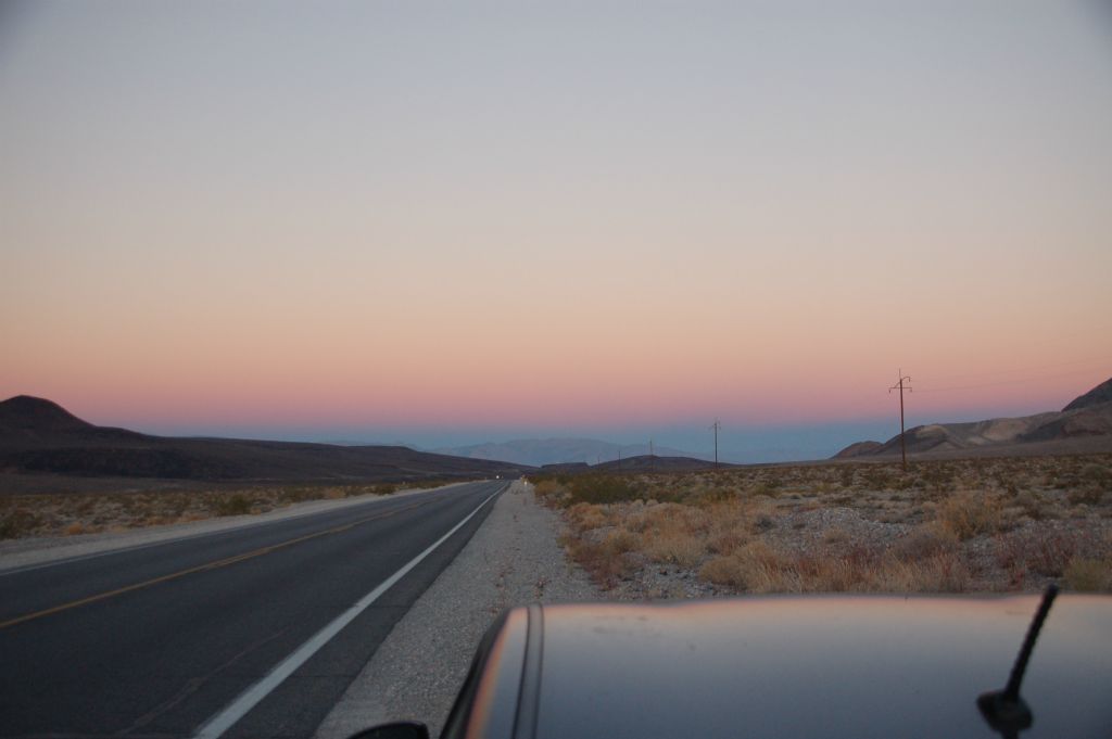 Parking along Hwy 190 to get an early morning start on the hike to Pyramid Peak at 6:15am: