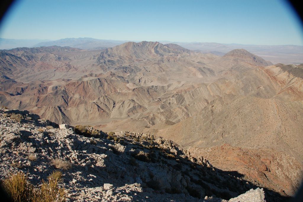 Looking due north at Schwaub Peak (center) and P6015 (right):