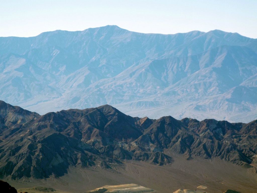 Left to right, that's Telescope Peak, Bennett Peak, and Rogers Peak:
