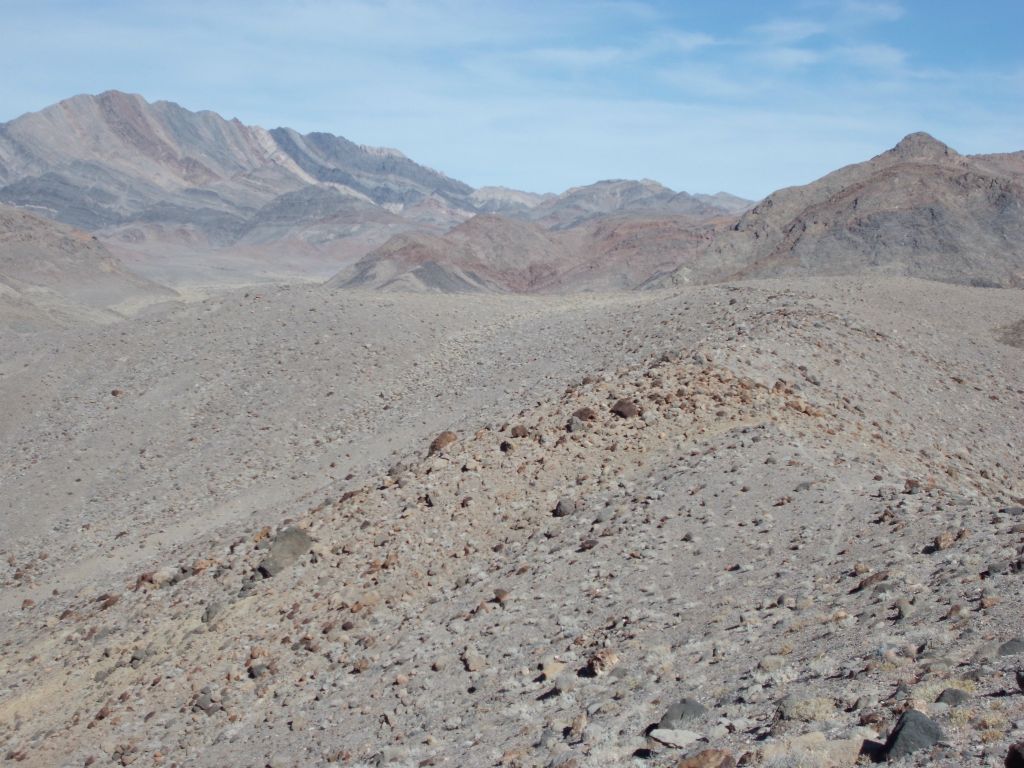 If you look closely here, you can see the faint sheep trail we started following: