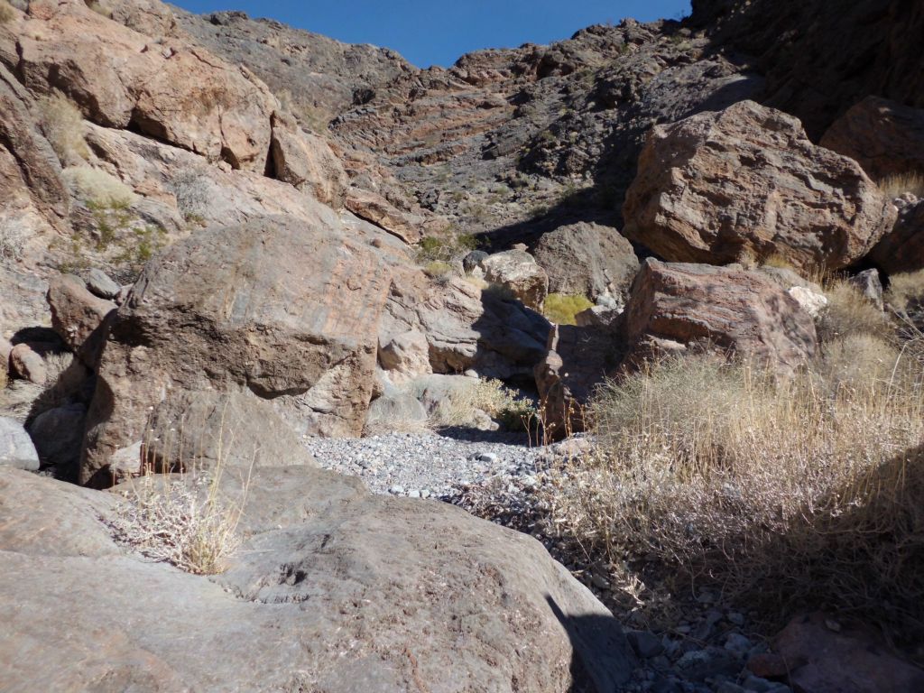 After a while, the boulders get so large that some of them have to be easily climbed to get through: