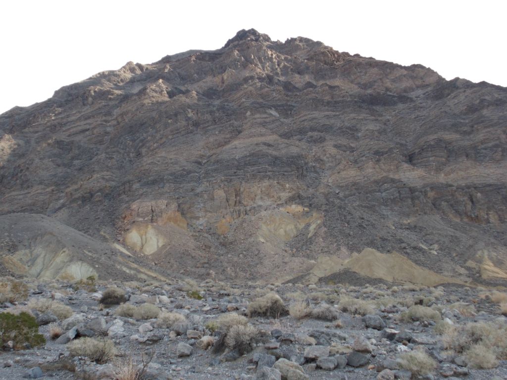 High up above us were the cliffs at the front side of the Funeral Mountains: