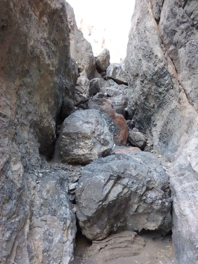 Climbing the wedged boulders was not too difficult for our group: