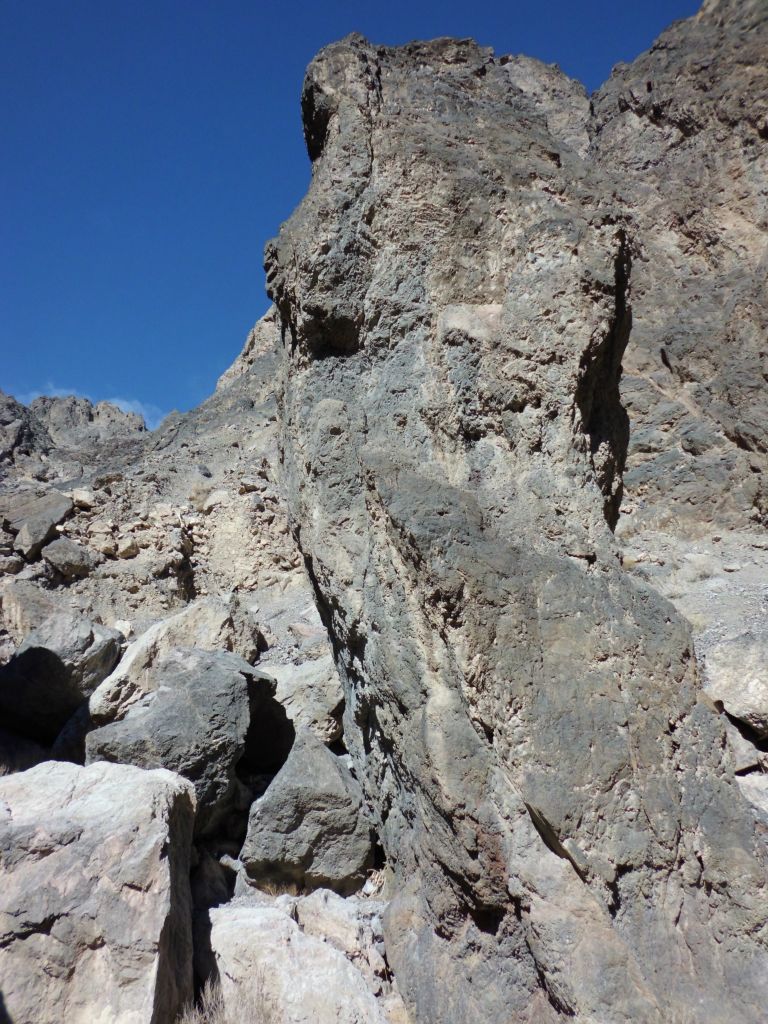 It's hard to tell from this angle, but this is a tall stand-alone rock column: