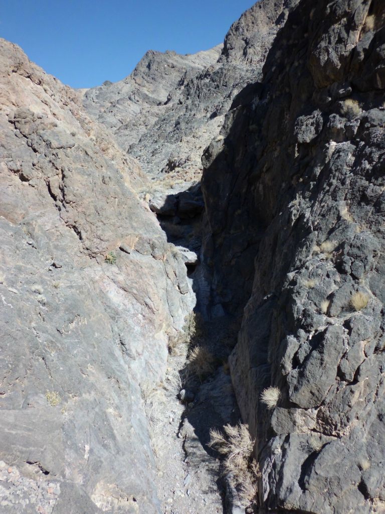 I chose to look for a bypass route and here am high above the canyon looking ahead: