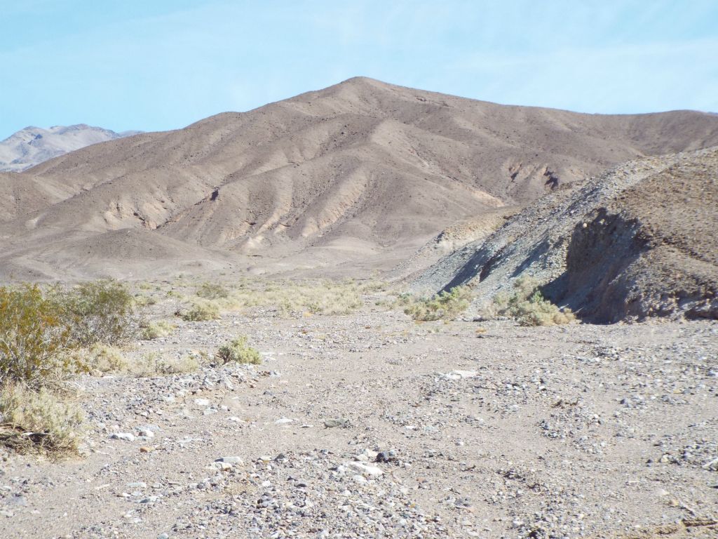 The hillside with the tallest peak was now straight ahead of us.  The Crack is located to the left of this tallest peak in the area: