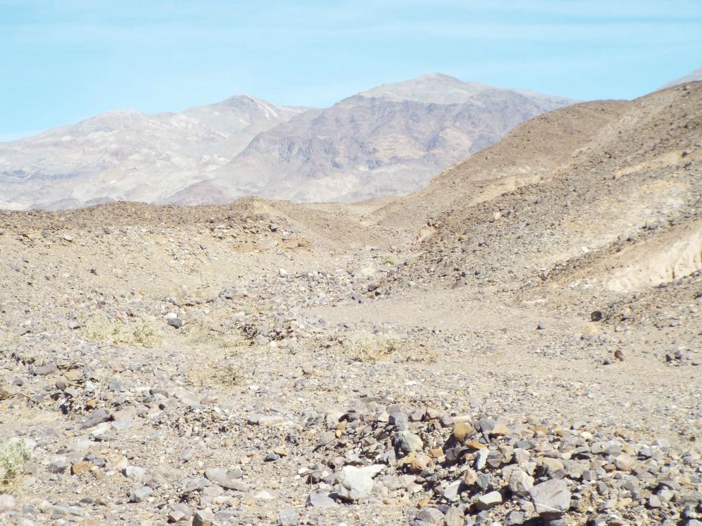 The terrain got slightly rough here so we went on the left side bank for the rest of the wash hike: