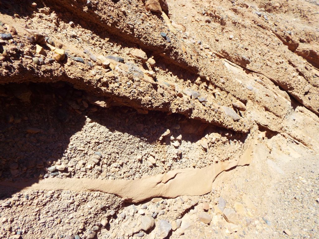 The canyon had constant signs of the effect of water flow and erosion: