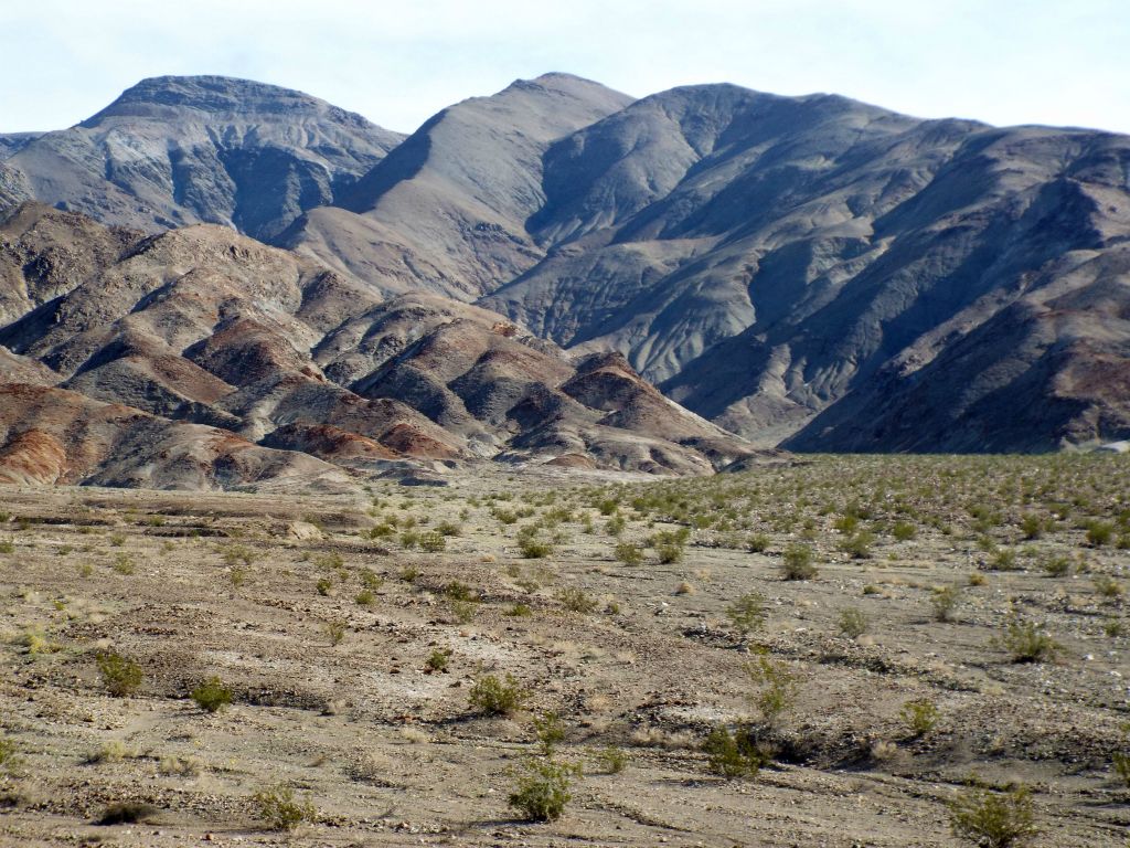 Two pictures which show the final section of fan hiking before we reached the canyon wash: