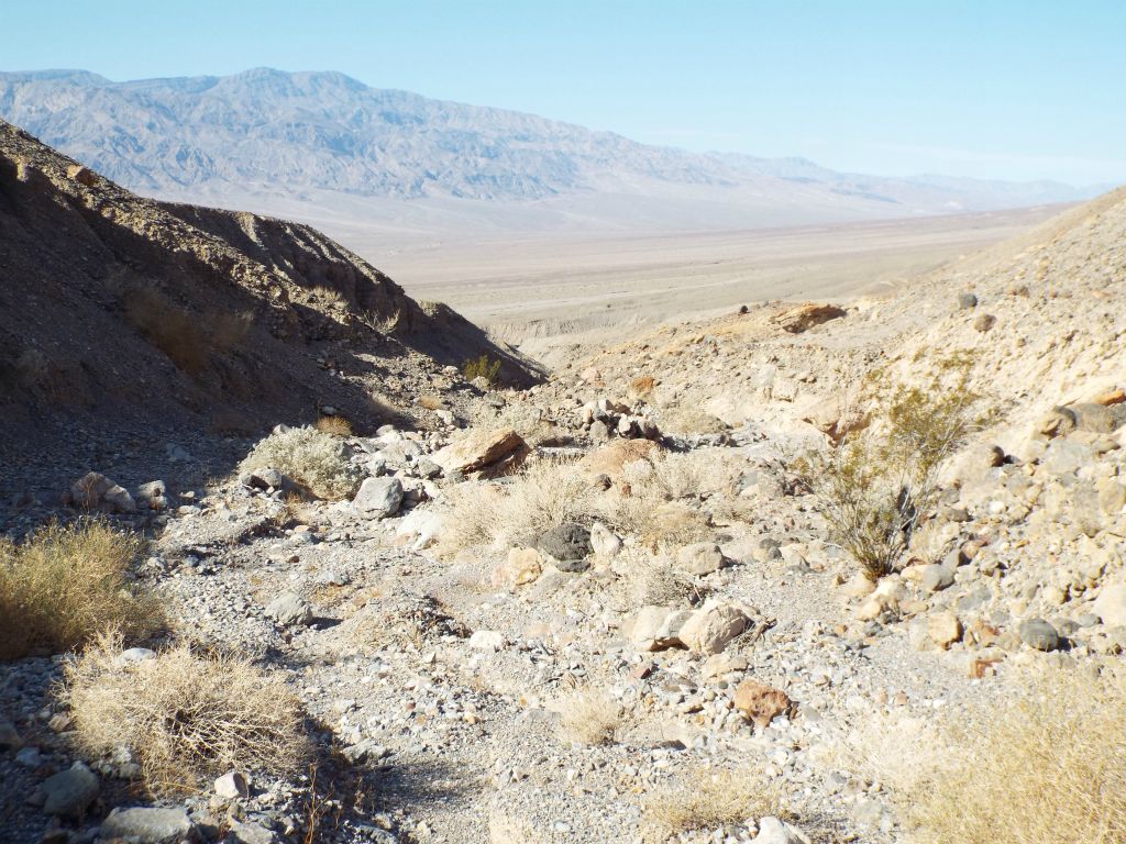We followed the first gully we found down into the wash of the main south fork: