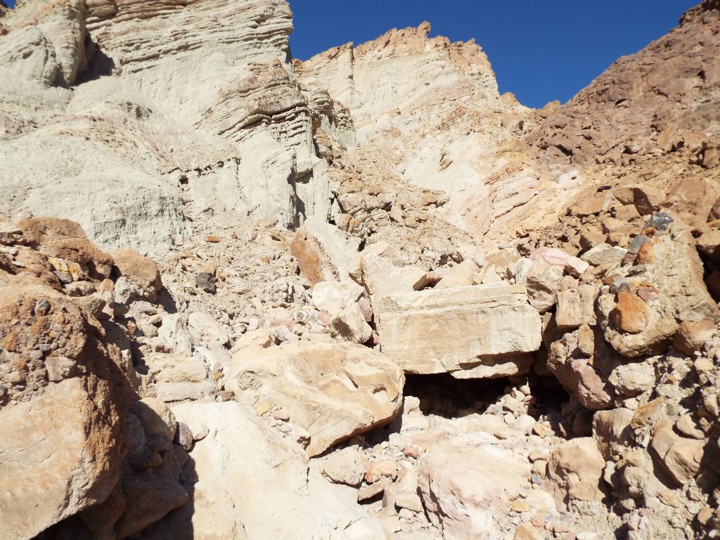 The boulders get too large and extensive to continue any farther up the fork: