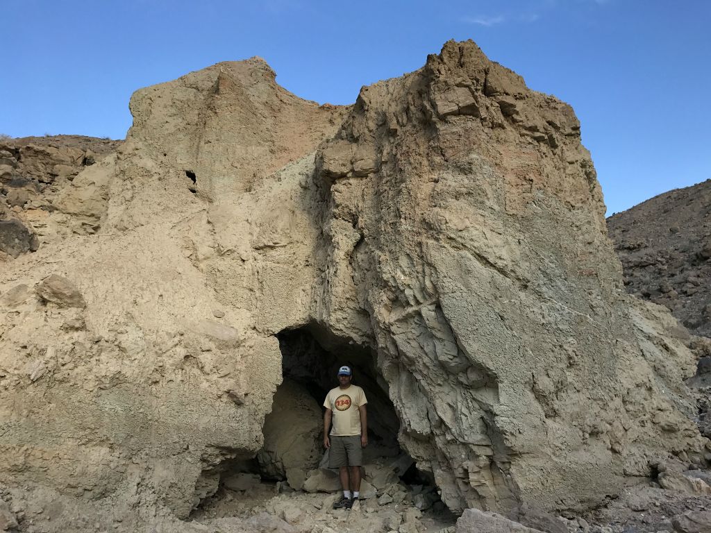Getting a picture at the 10-foot high doorway entrance beneath Turret Bridge: