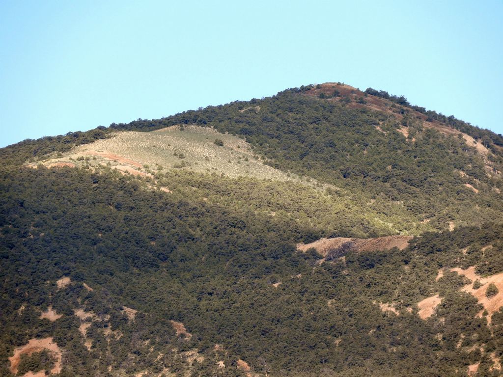 Grapevine Peak also becomes visible.  It is actually worth it just to do this short walk to see this unique view of Grapevine Peak (which is zoomed in here):