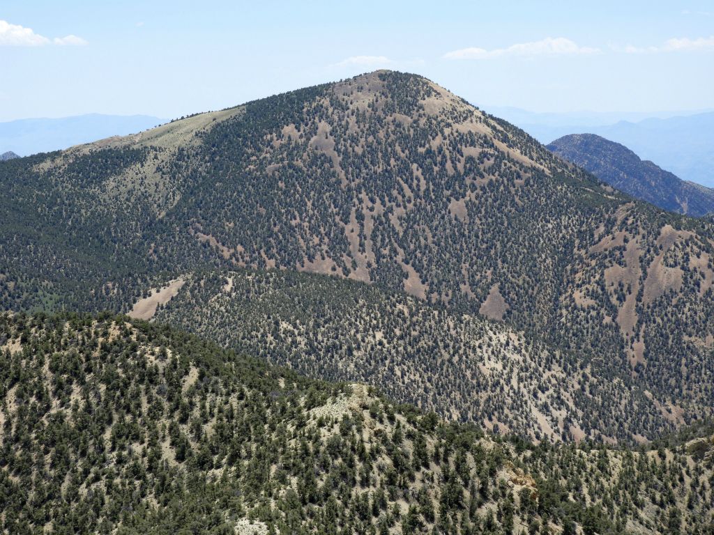 From 8572T, the northern face of Grapevine Peak can be seen better than from anywhere else.  This is another rare and unique view: