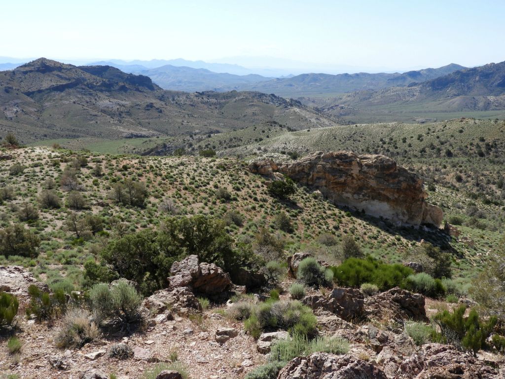 Looking back at a large outcropping that is kind of a marker when hiking up the ridge from below: