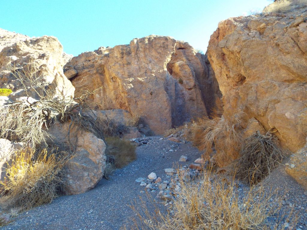 There looked to be a large wall up ahead in the canyon: