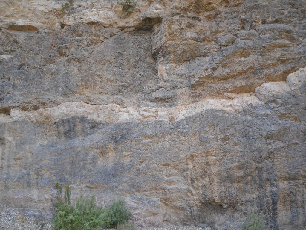 Notice the solid rock of the canyon wall at this spot: