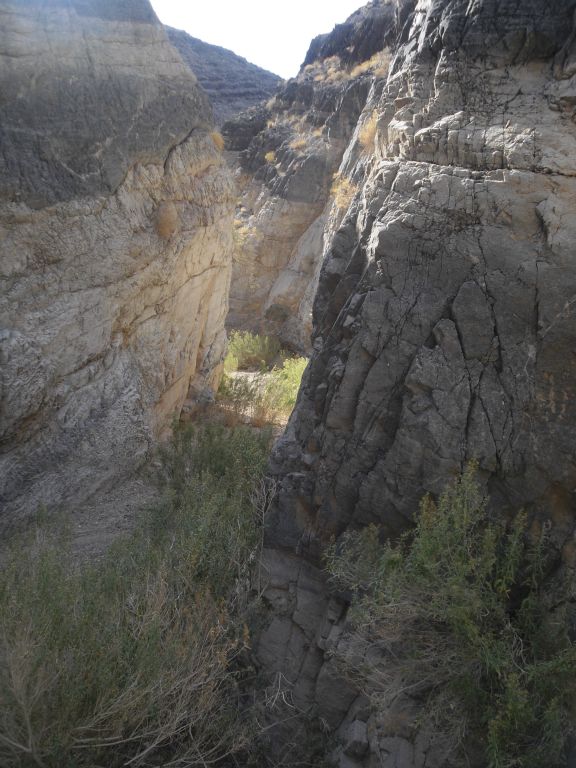 Contending with a bit of brush while climbing up this spot: