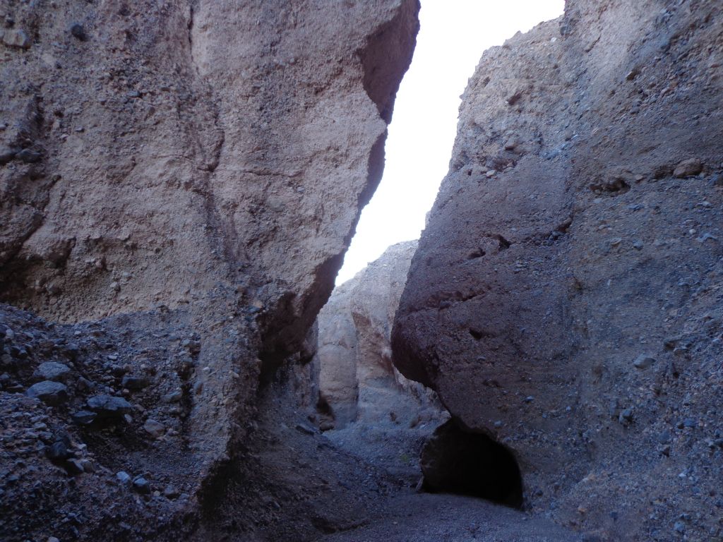 Walking through a slot-like passage: