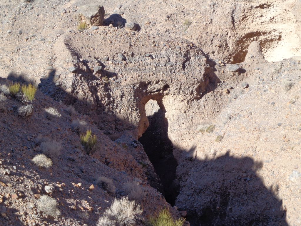 Getting a closer view.  It should be noted that it is dangerous to try to access the top of the bridge as there are extreme cliffs on each side.  So don't even think about it: