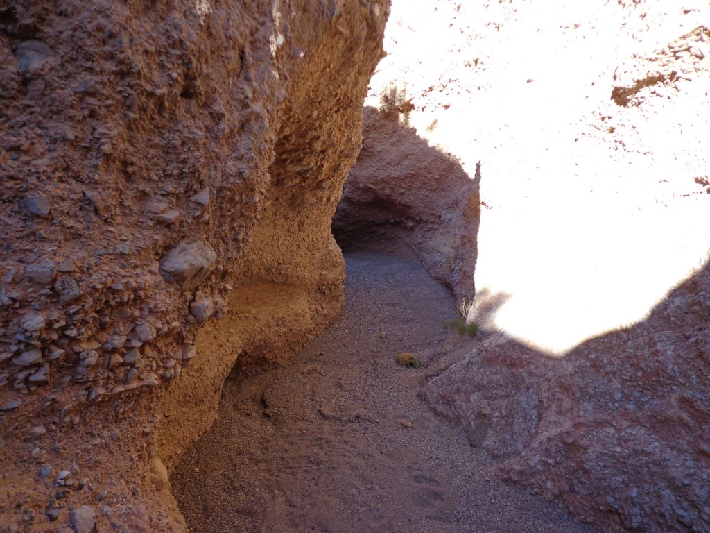 It took a lot of trial and error, but I finally found my way back down into the canyon:
