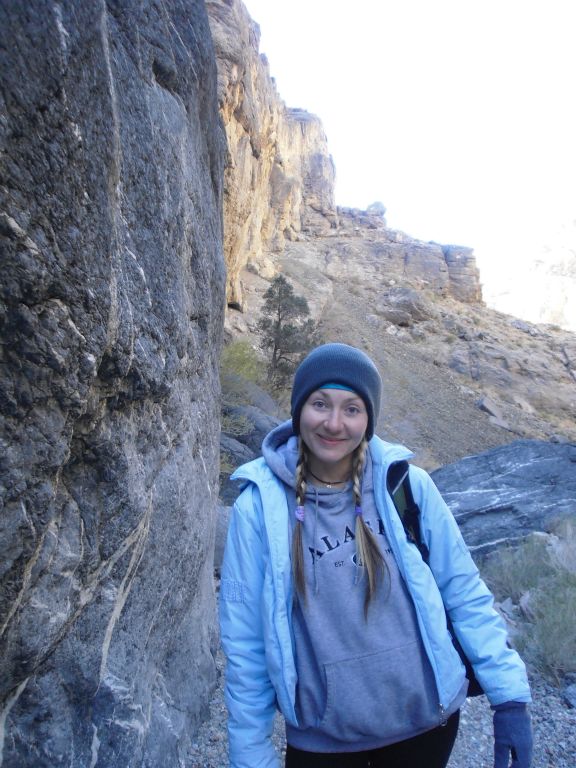 Daria passing through the gorge with trees now growing and visible in the background: