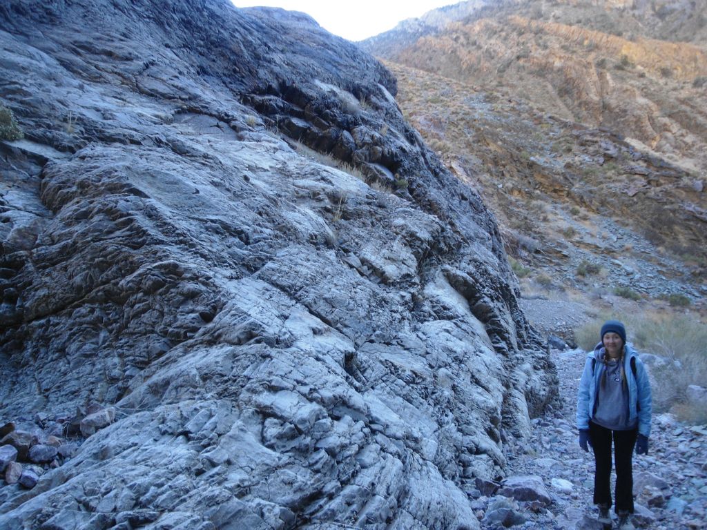 Daria heading up the final stretch of canyon which she would hike: