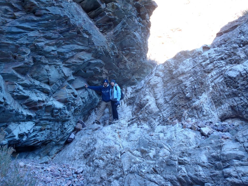 Steve and Daria posing as they prepared to climb a small dry fall: