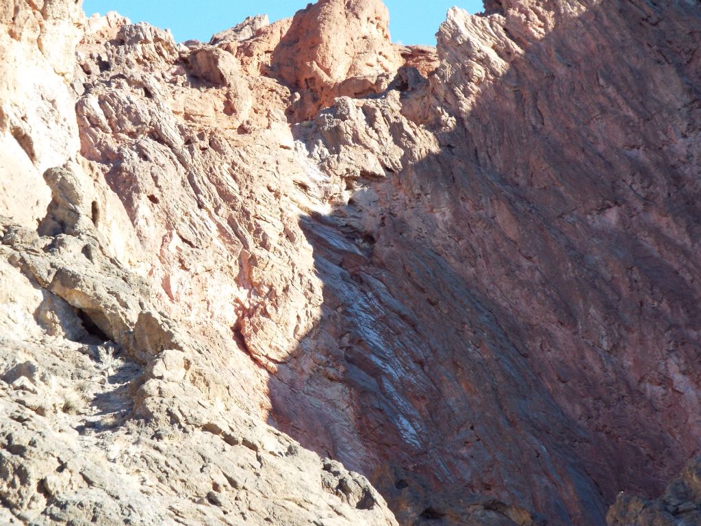 The first thing we noticed was this polished red dry fall high up the left side canyon wall: