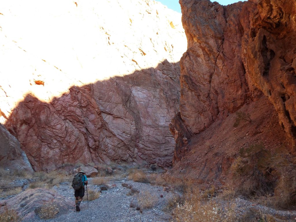 Charlie hiking up and around the bend as we were now well past the turnoff for the bypass: