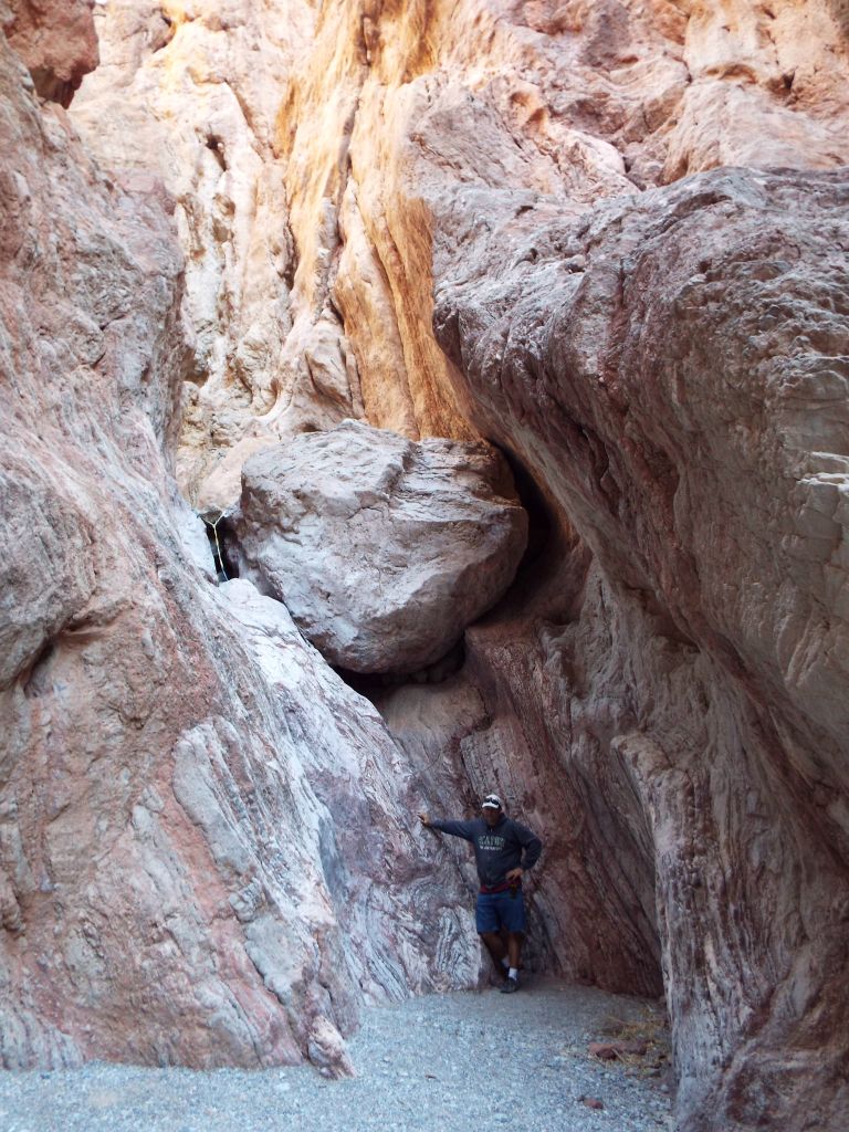 One last picture of Steve with the dry fall before we turned around and headed back down canyon: