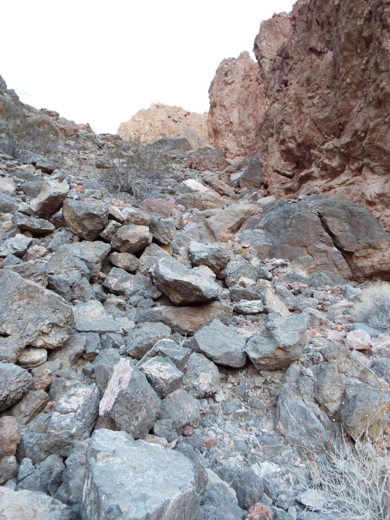 The route continues up through a continuous boulder field.  Most of these boulders are fairly secure but caution is definitely in order because you never know when you might find a loose boulder: