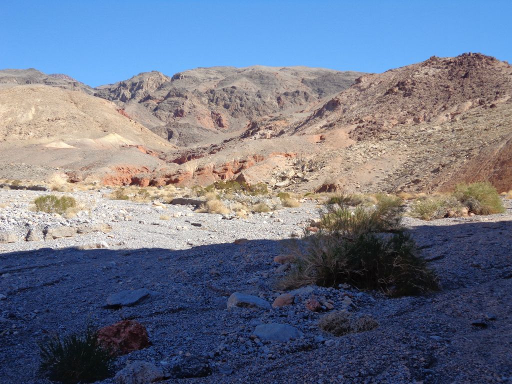 To the right of this picture is the 1st side canyon on the right.  Straight ahead is RN Red Slot Canyon.  And to the left is Rock Nettle Canyon: