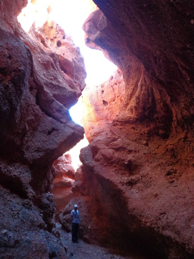 Steve getting a picture at this very impressive spot in the slot narrows: