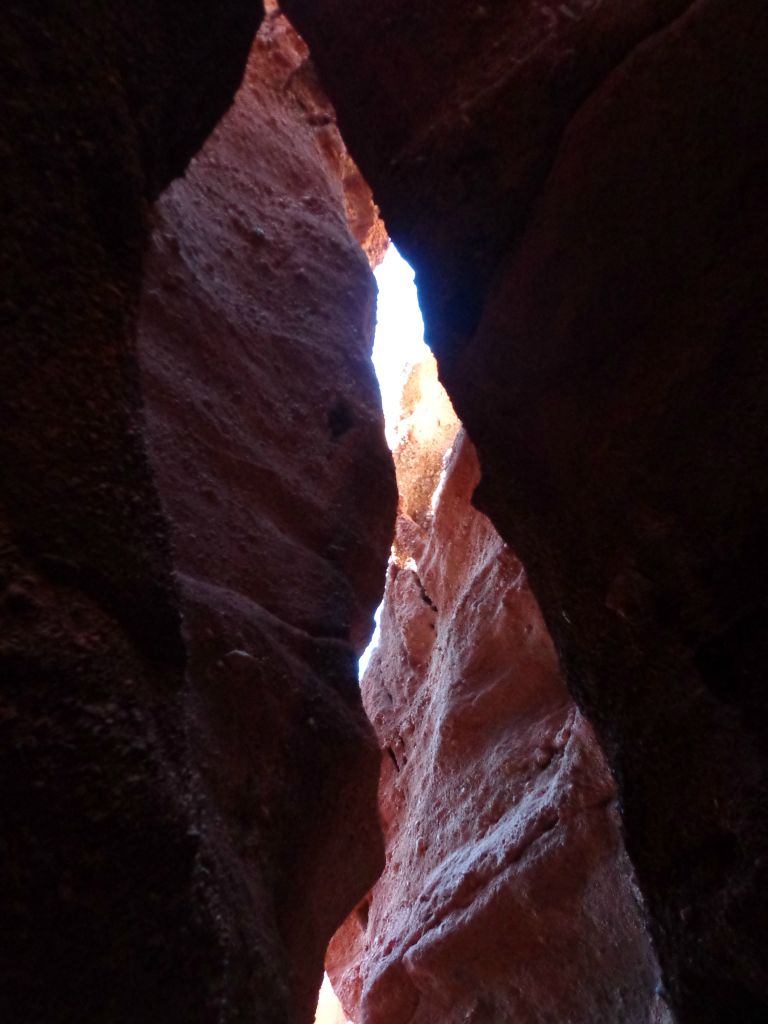 This was the view high above the canyon floor.  It is almost as if the canyon walls lean over and touch one another high up: