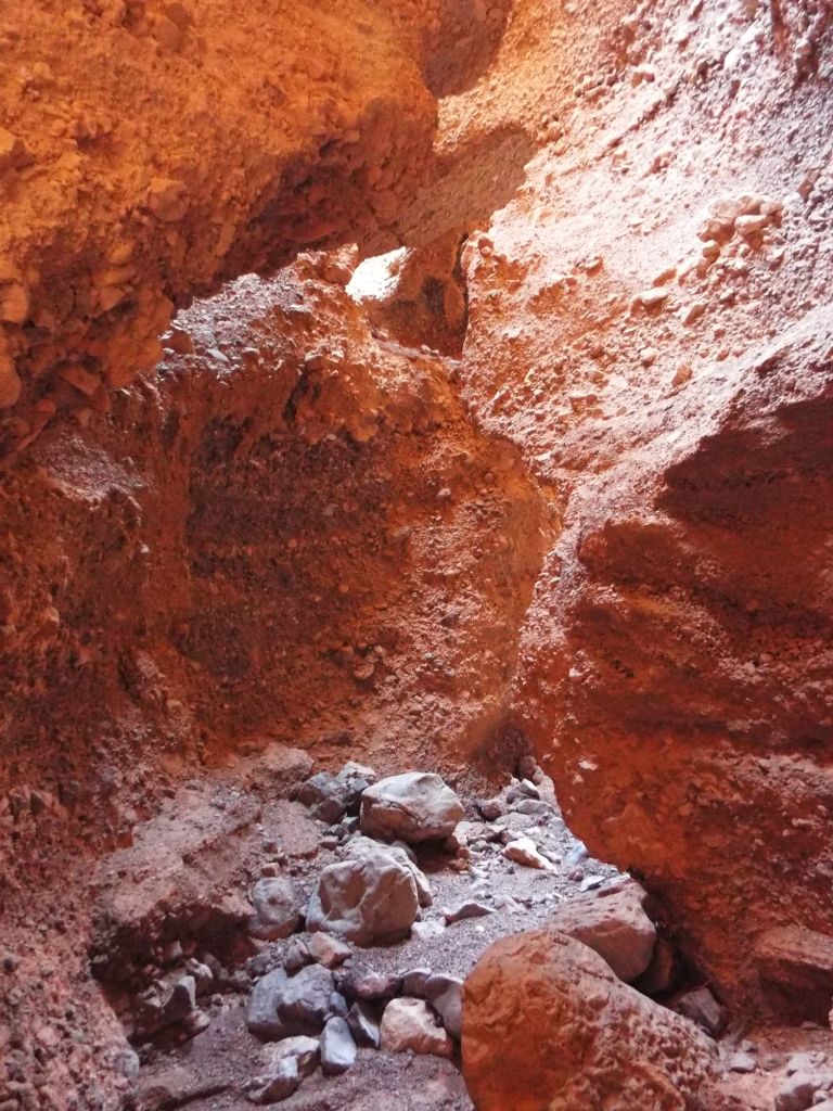 Up ahead, I thought I spotted either an arch or natural bridge formation: