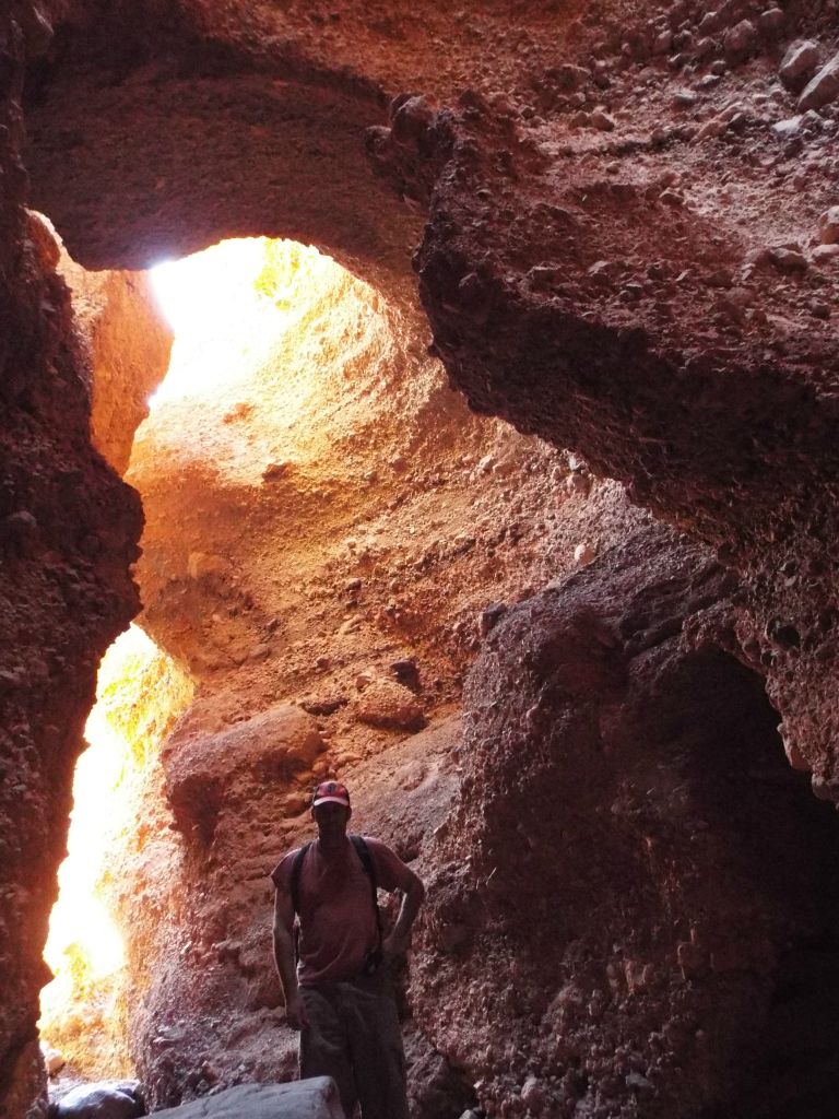 A picture of Steve in front of his newly co-discovered natural bridge: