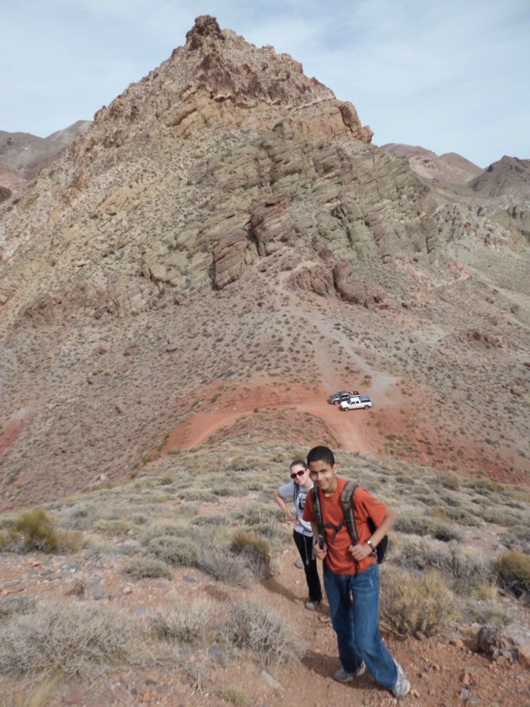 Javan and Tiffany heading up the trail from Red Pass:
