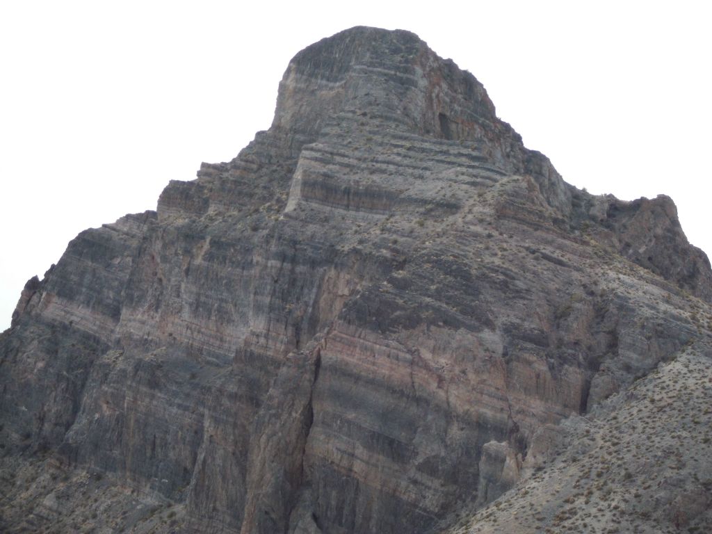 Zooming in for two close-ups of the top portion of Thimble Peak:
