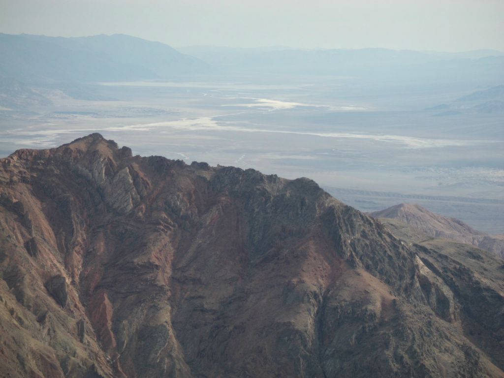 Looking due South down towards central Death Valley and Furnace Creek: