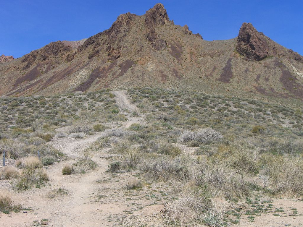 An old road which is now a walking trail heads up from White Pass toward the nearby minor peak: