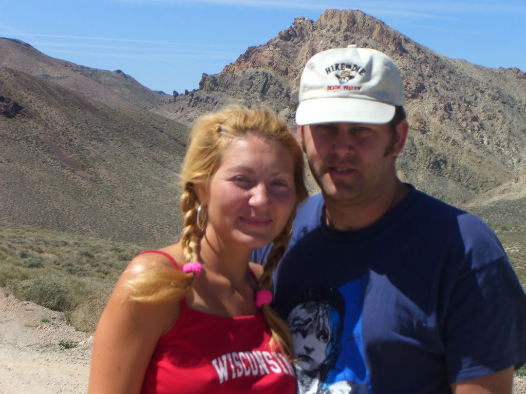A picture of Steve and Daria taken at White Pass on the Titus Canyon Road: