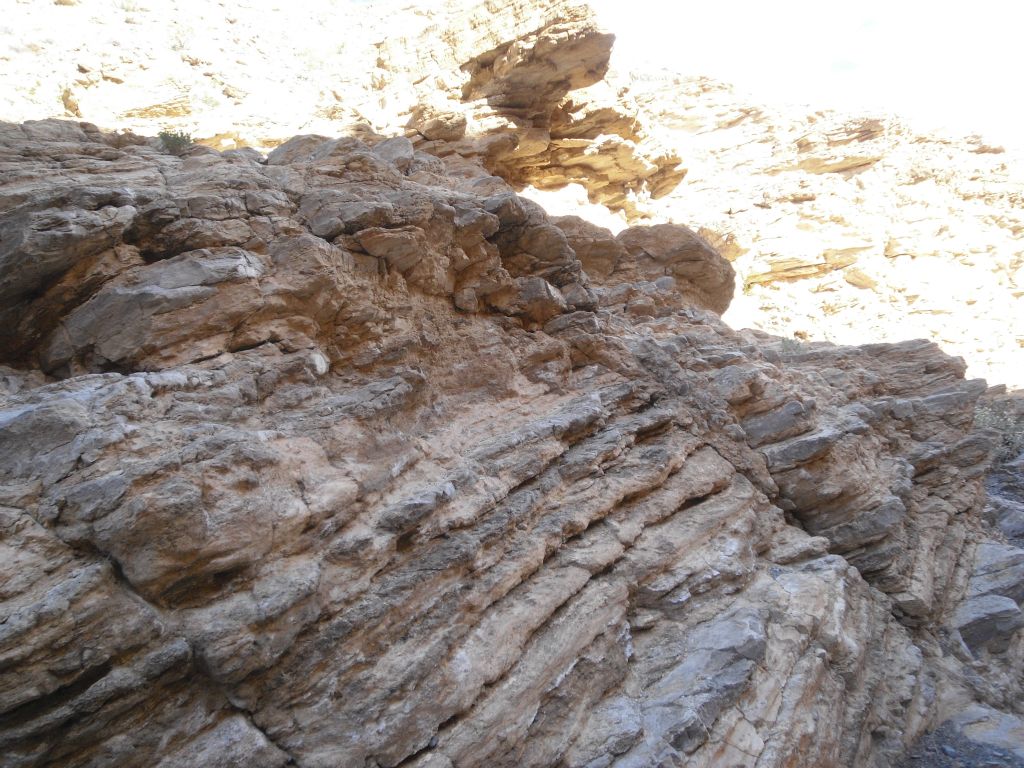 Notice the interesting design of the rock walls or shelves that we were walking by: