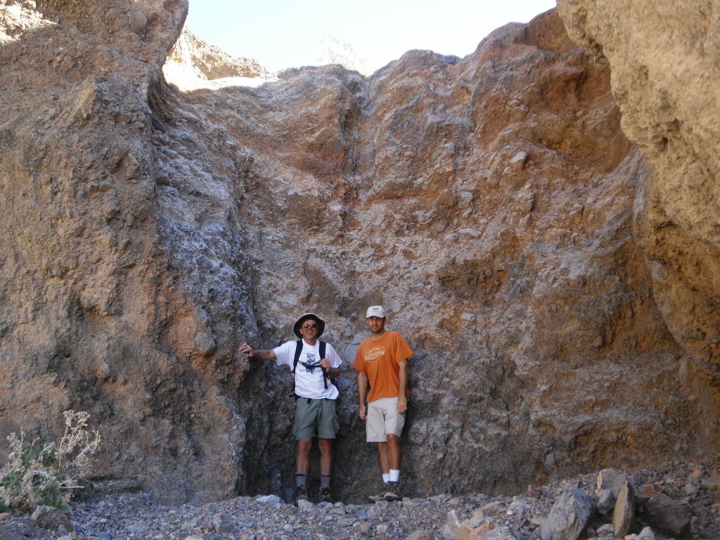 Sure enough, we soon ran into the 3rd dry fall of the canyon.  This one we bypassed on the right side, although it wasn't totally easy. We had to friction climb a smaller fall in order to make it.  This is a good spot for hikers to turn around and head back down the canyon: