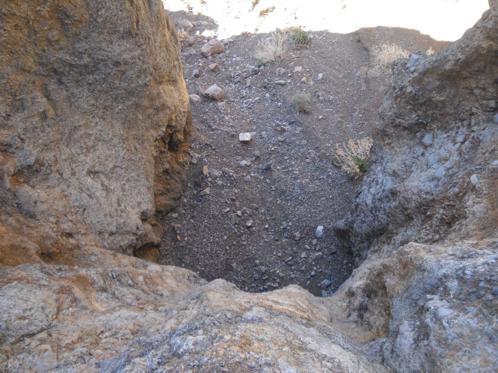 Looking straight down the 3rd dry fall, which was about 15 feet tall: