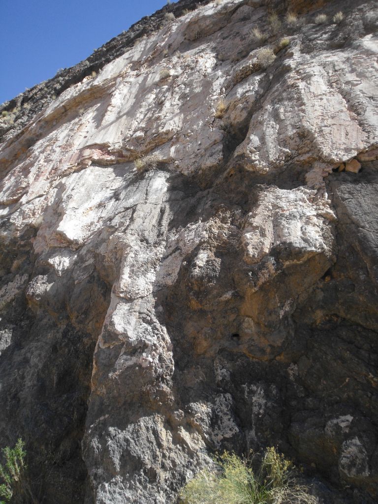Looking up at a portion of the slickenside.  Charlie informed me that we had just discovered what may be the largest slickenside ever found in Death Valley: