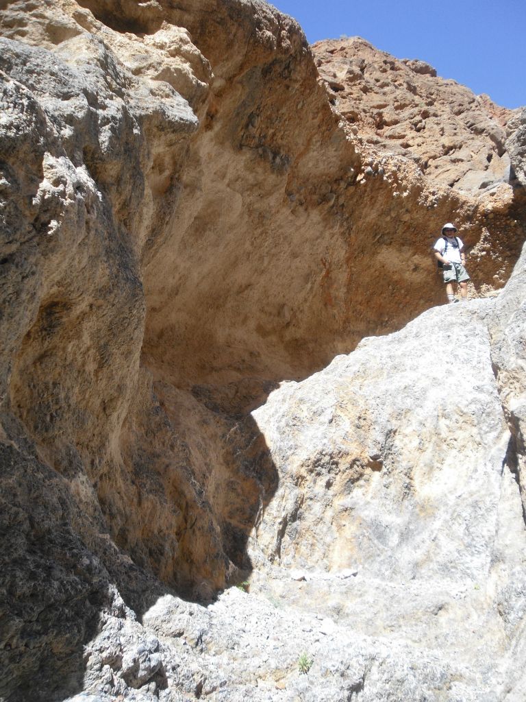 Charlie found a route up and around the dry fall which only involved minor climbing: