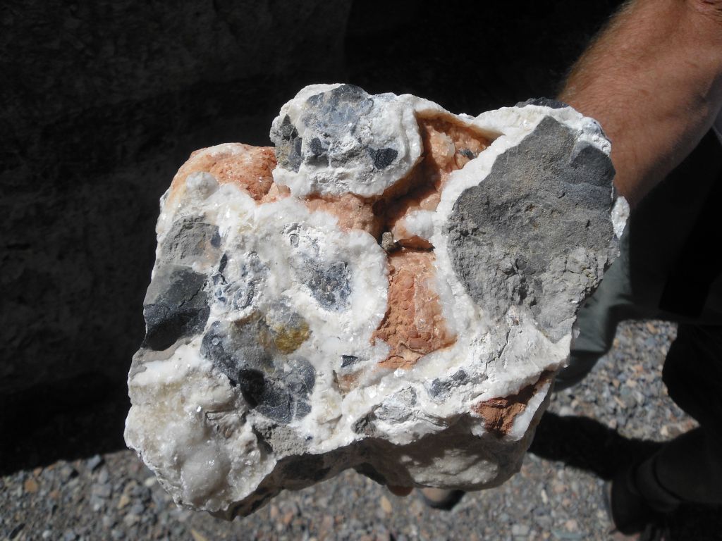 This rock has a very mixed composition, as you can see: