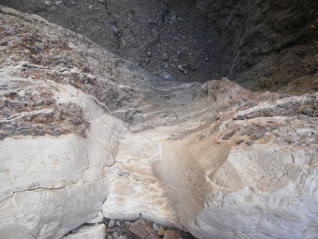 With a hand from Charlie, I managed to get up this nearly vertical 18 foot dry fall.  Later in the day, when it was time to get back down, I wished that I hadn't.  It was a good lesson to never try to climb up something that will end up being scary to go back down: